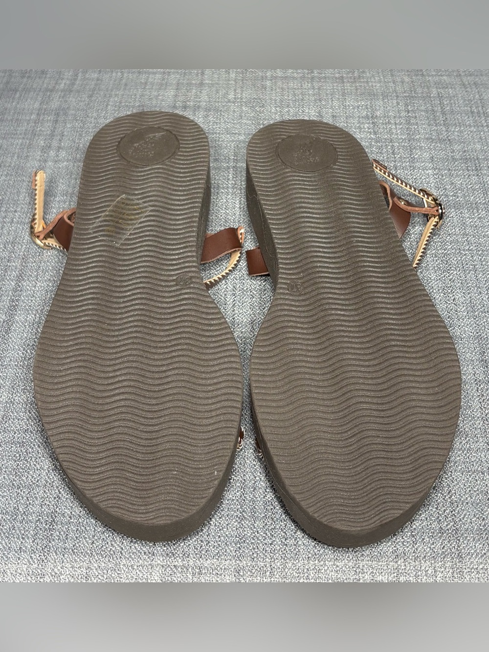 Ancient Greek Irida Stitch Leather Sandals Brown/Off White EU 37 / US 7 - Picture 6 of 7